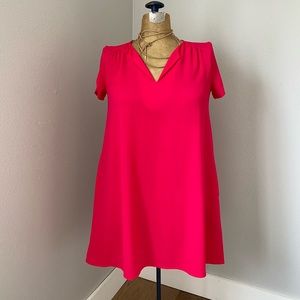 Pink Dress Oversized Shirt Dress LUSH Magenta Pink